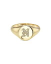 【送料無料】 ゾエレフ レディース リング アクセサリー 14K Yellow Gold Diamond Gothic Initial Small Signet Ring N