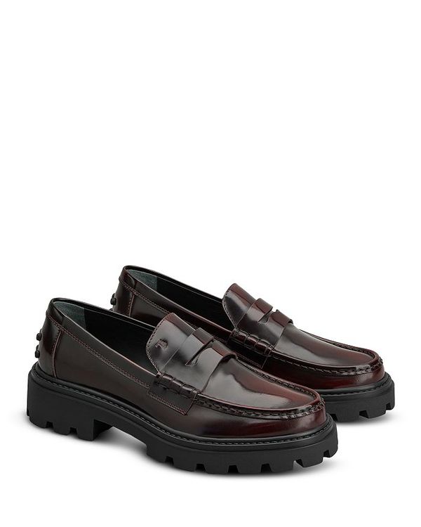 トッズ 【送料無料】 トッズ レディース パンプス シューズ Slip On Penny Loafer Flats Wine