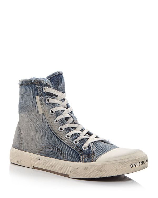 【送料無料】 バレンシアガ メンズ スニーカー シューズ Men's Paris Denim High Top Sneakers BLUE