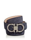 【送料無料】 フェラガモ メンズ ベルト アクセサリー Men's Double Gancini Suede Belt Blue Marine