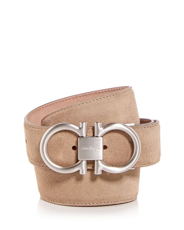 フェラガモ ベルト（メンズ） 【送料無料】 フェラガモ メンズ ベルト アクセサリー Men's Double Gancini Suede Belt Beige