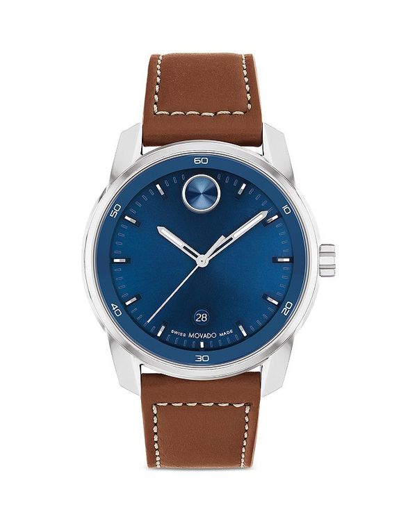 【送料無料】 モバド レディース 腕時計 アクセサリー Bold Verso Stainless Steel Watch, 42mm Blue/Brown
