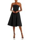 【送料無料】 アムサール レディース ワンピース トップス Foldover Strapless Midi Dress Black