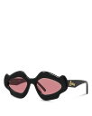 ロエベ 【送料無料】 ロエベ レディース サングラス・アイウェア アクセサリー Paula's Ibiza Geometric Sunglasses, 52mm Black/Pink Solid