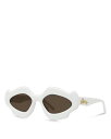 ロエベ 【送料無料】 ロエベ レディース サングラス・アイウェア アクセサリー Paula's Ibiza Geometric Sunglasses, 52mm White/Brown Solid