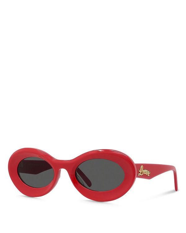 楽天ReVida 楽天市場店【送料無料】 ロエベ レディース サングラス・アイウェア アクセサリー Paula's Ibiza Oval Sunglasses, 50mm Red/smoke