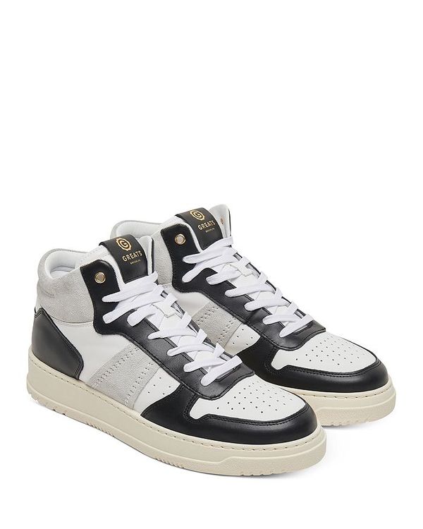 【送料無料】 グレイツ メンズ スニーカー シューズ Men 039 s Saint James Mid Lace Up Sneakers White/Black