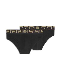 【送料無料】 ヴェルサーチ メンズ ブリーフパンツ アンダーウェア Briefs, Set of 2 Black Gold