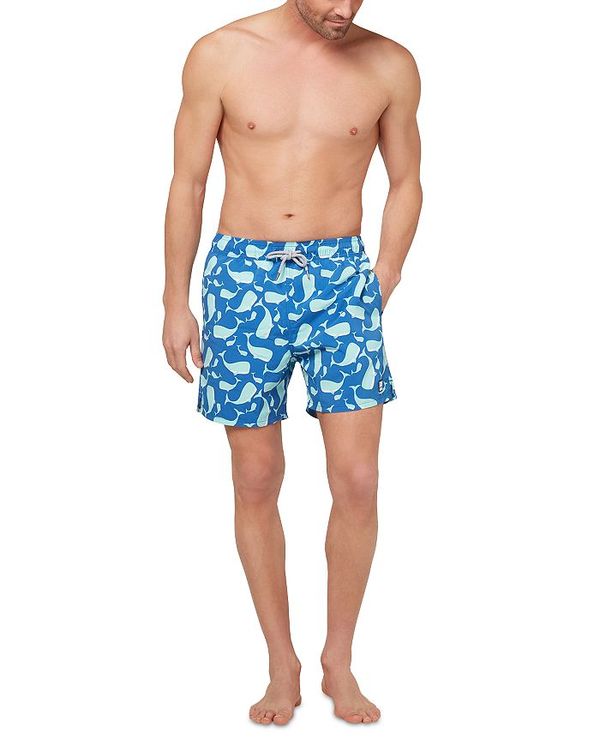 【送料無料】 トムアンドテディ メンズ ハーフパンツ・ショーツ 水着 Whale Print 6" Swim Trunks Navy & Aqua