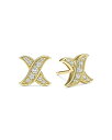 【送料無料】 ラゴス レディース ピアス・イヤリング アクセサリー 18K Yellow Gold Embrace Diamond X Stud Earrings Gold