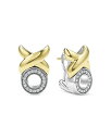 【送料無料】 ラゴス レディース ピアス・イヤリング アクセサリー 18K Yellow Gold & Sterling Silver Embrace Diamond XO Omega Earrings Silver/Gold