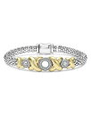 【送料無料】 ラゴス レディース ブレスレット・バングル・アンクレット アクセサリー 18K Yellow Gold & Sterling Silver Embrace Diamond XO Caviar Bead Link Bracelet Silver/Gold