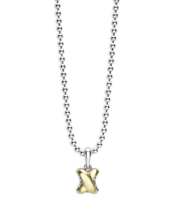 【送料無料】 ラゴス レディース ネックレス・チョーカー・ペンダントトップ アクセサリー 18K Yellow Gold & Sterling Silver Embrace X Pendant Necklace, 16-18