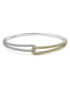 【送料無料】 ラゴス レディース ブレスレット・バングル・アンクレット アクセサリー 18K Yellow Gold & Sterling Silver Caviar Lux-Clip Diamond Bangle Bracelet - 100% Exclusive Silver/Gold