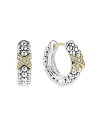 【送料無料】 ラゴス レディース ピアス・イヤリング アクセサリー 18K Yellow Gold & Sterling Silver Embrace Diamond X Small Hoop Earrings Silver/Gold