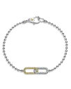【送料無料】 ラゴス レディース ブレスレット・バングル・アンクレット アクセサリー LAGOS 18K Yellow Gold & Sterling Silver Caviar Lux-Clip Diamond Bead Link Bracelet - 100% Exclusive Silver