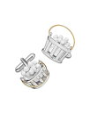 【送料無料】 リンクアップ メンズ カフスボタン アクセサリー Bucket of Golf Balls Silver & Gold Tone Rhodium Plated Cufflinks Silver