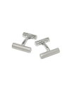【送料無料】 リンクアップ メンズ カフスボタン アクセサリー Two Tone Rhodium Plated Bar Cufflinks Silver
