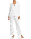 【送料無料】 エバージェイ レディース ナイトウェア アンダーウェア Gisele Ribbed Long Pajama Set White