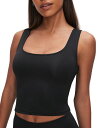 【送料無料】 グッドアメリカン レディース タンクトップ トップス Scuba Scoop Neck Tank Black001