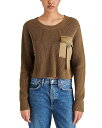 【送料無料】 スティーブ マデン レディース ニット・セーター アウター Madison Satin Pocket Sweater Dark Olive