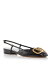 ̵ ƥ ǥ ѥץ 塼 Women's V Logo Slingback Flats Black