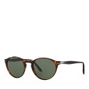 【送料無料】 ペルソル レディース サングラス・アイウェア アクセサリー Round Sunglasses, 50mm Havana/Green Solid