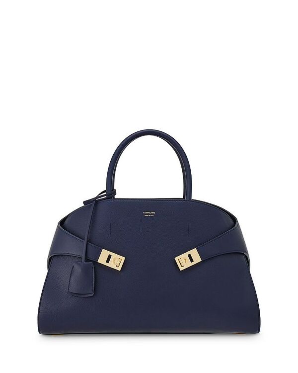 ̵ ե饬 ǥ ϥɥХå Хå Hug Top Handle Medium Leather Handbag Midnight/Gold