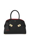 【送料無料】 フェラガモ レディース ハンドバッグ バッグ Hug Top Handle Leather Handbag Black/Gold