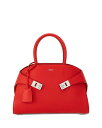 【送料無料】 フェラガモ レディース ハンドバッグ バッグ Hug Top Handle Leather Handbag Flame Red/Silver