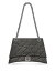 yz oVAK fB[X nhobO obO Crush Medium Quilted Chain Bag Charcoal Black/Silver