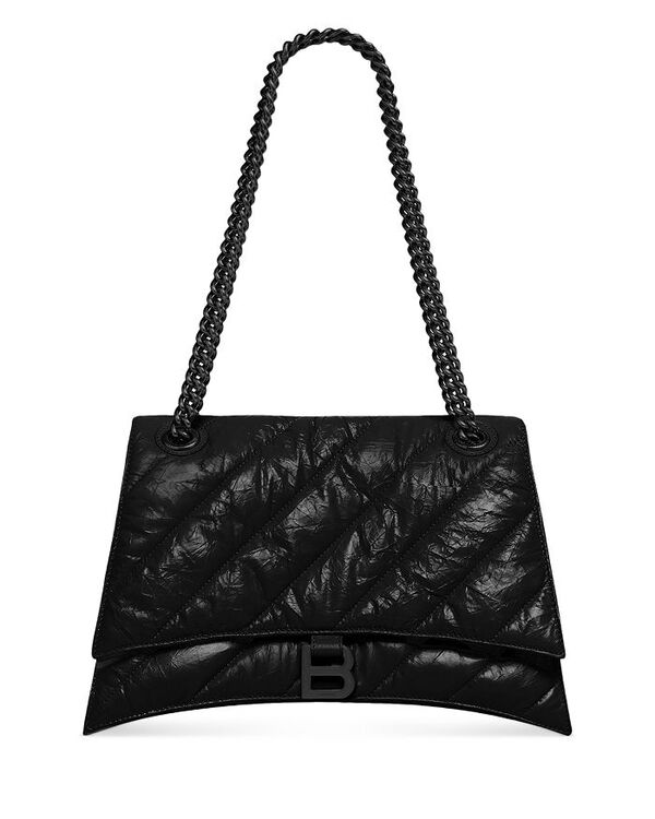 ハンドバッグ 【送料無料】 バレンシアガ レディース ハンドバッグ バッグ Crush Medium Quilted Chain Bag Black/Black