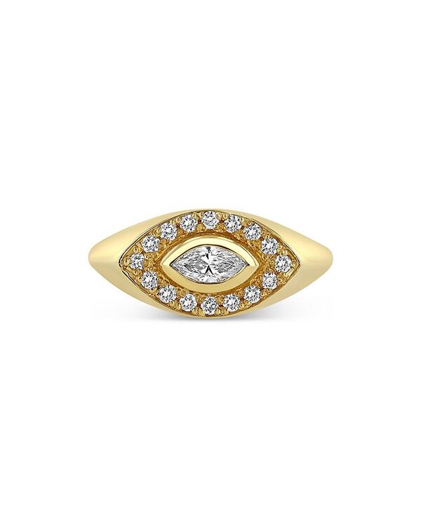 yz ]C`bR fB[X O ANZT[ 14K Yellow Gold Paris Diamond Marquis Halo Statement Ring White/Gold