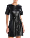 yz TN A Zvg fB[X s[X gbvX Faux Leather Belted Mini Dress Black