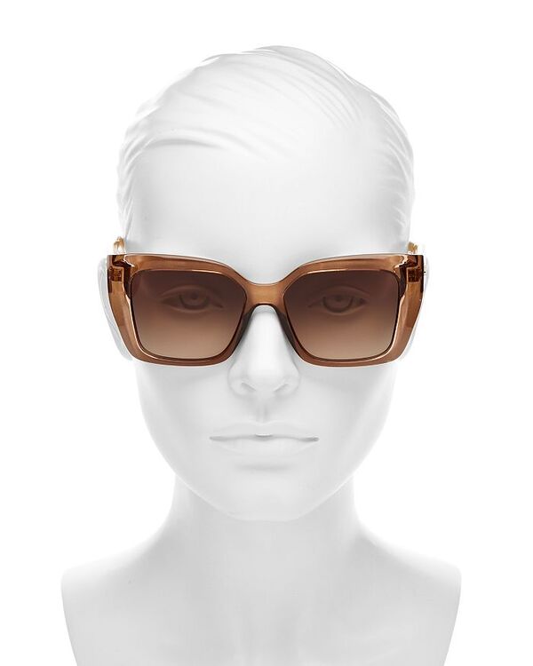 【送料無料】 フェラガモ レディース サングラス・アイウェア アクセサリー Square Sunglasses, 55mm Beige/Brown Gradient 2