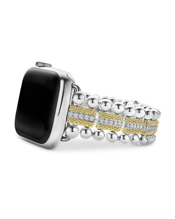 【送料無料】 ラゴス レディース 腕時計 アクセサリー Caviar 18K Gold & Diamond Beaded Apple WatchR Bracelet - 38mm-45mm Silver/Gold