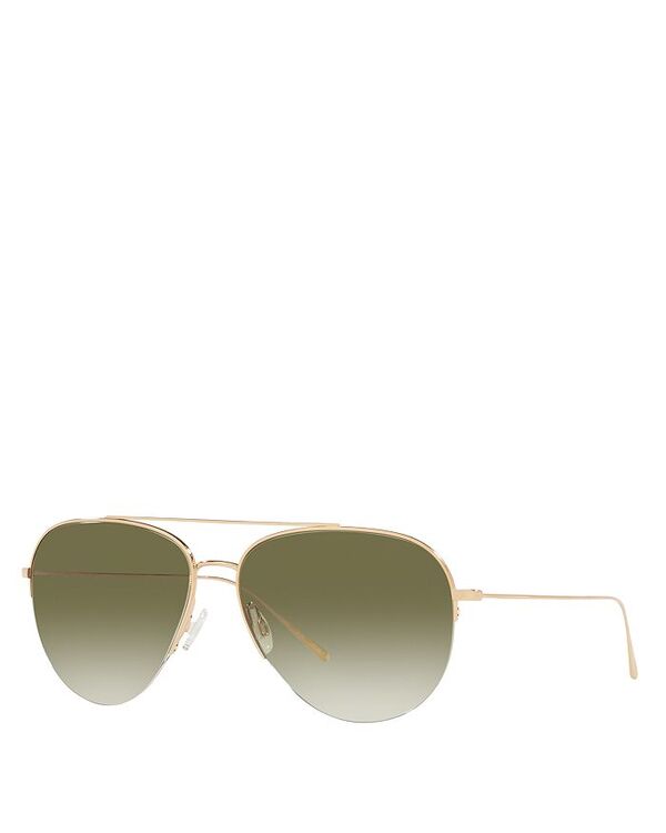 オリバーピープルズ サングラス レディース 【送料無料】 オリバーピープルズ レディース サングラス・アイウェア アクセサリー Cleamons Pilot Sunglasses, 60mm Gold/Green Gradient