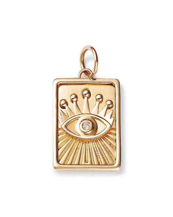 yz [ & hE fB[X lbNXE`[J[Ey_ggbv ANZT[ 14K Yellow Gold Diamond Evil Eye Charm Gold