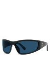 【送料無料】 ステラマッカートニー レディース サングラス・アイウェア アクセサリー Fashion Show Round Sunglasses, 70mm Black/Blue Solid