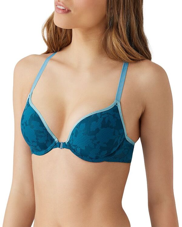 【送料無料】 ビーテンプティッド レディース ブラジャー アンダーウェア Shadow Scene Front Close Push-Up Bra Blue Coral