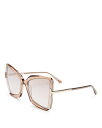 【送料無料】 トム・フォード レディース サングラス・アイウェア アクセサリー Gia Butterfly Sunglasses 63mm Shiny Beige/Brown Mirror