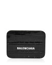 【送料無料】 バレンシアガ レディース 財布 アクセサリー Cash Leather Card Case Black Croc/White