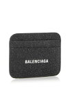 バレンシアガ 革財布 レディース 【送料無料】 バレンシアガ レディース 財布 アクセサリー Cash Leather Card Case Black Glitter/White