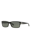 【送料無料】 ペルソル レディース サングラス・アイウェア アクセサリー Rectangle Sunglasses 58mm Black/Gray Polari...