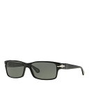 【送料無料】 ペルソル レディース サングラス・アイウェア アクセサリー Rectangle Sunglasses 58mm Black/Gray Polarized Solid