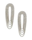 【送料無料】 エティカ レディース ピアス・イヤリング アクセサリー Crystal Draped Fringe Statement Earrings in Silver Tone Silver(4)