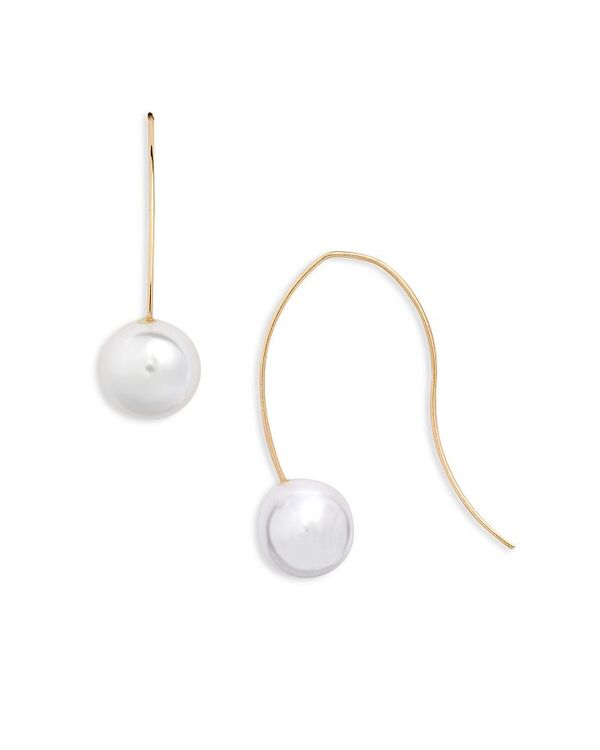 【送料無料】 ケネスジェイレーン レディース ピアス・イヤリング アクセサリー Imitation Pearl Ball Wire Earrings White/Gold