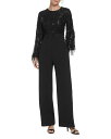 【送料無料】 エリザジェイ レディース ジャンプスーツ トップス Sequin Fringe Long Sleeve Jumpsuit Black