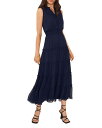 yz XeCg fB[X s[X gbvX Tie Neck Tiered Midi Dress Classic Navy