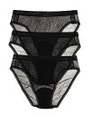  オンゴッサメール レディース パンツ アンダーウェア Gossamer Mesh Hip High-Cut Briefs Set of 3 Black